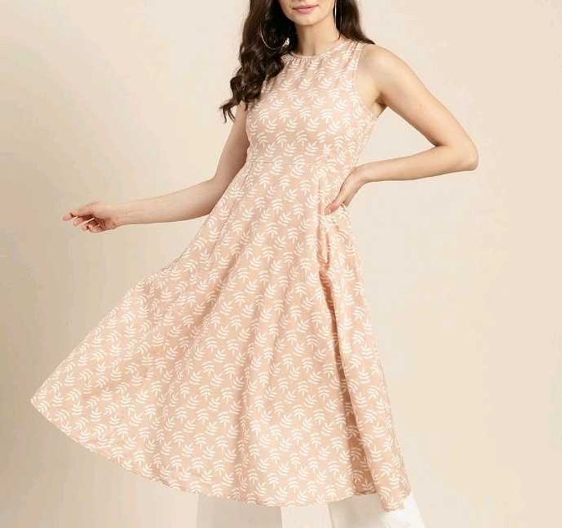 Sassafras Peach Printed Kurta