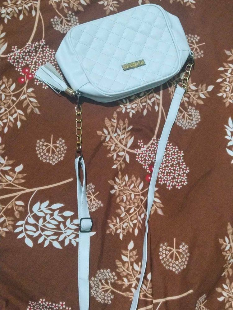 Quilted Baby Blue Crossbody Bag