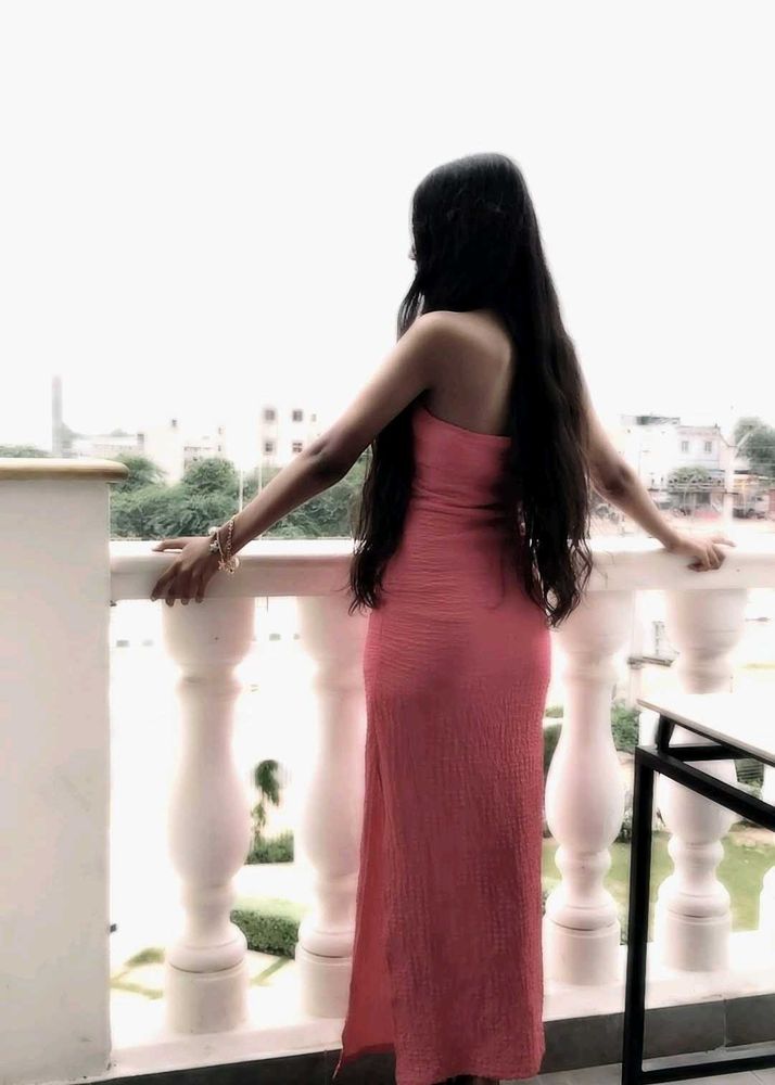 Elegant pink Strapless bodycon Dress