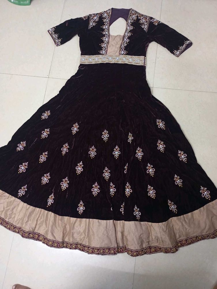 Elegant Velvet Anarkali Suit