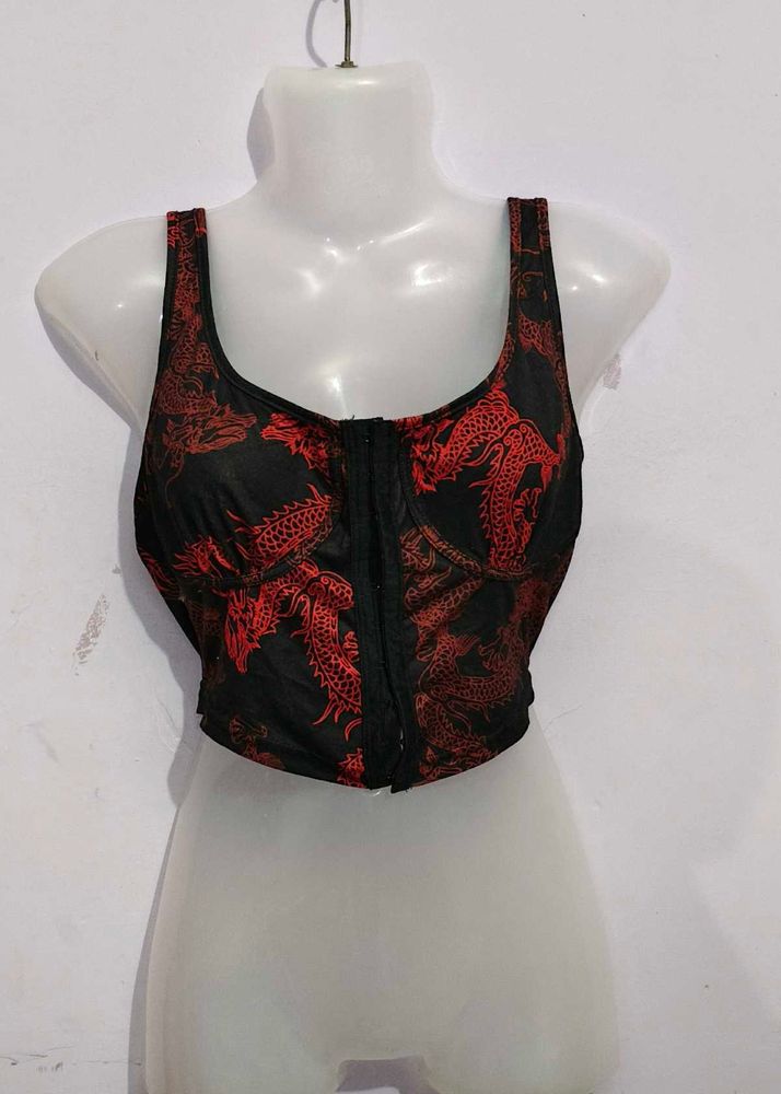 Dragon Print corset top