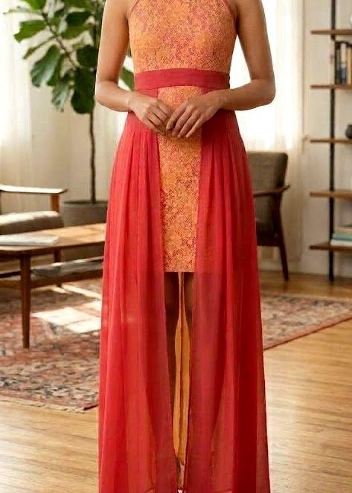 Elegant Lace &amp; Pleated Dress