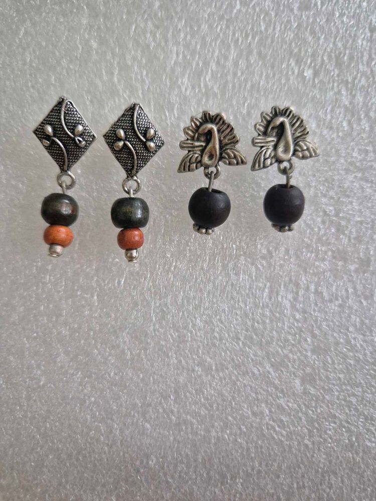 Bohemian Beaded Peacock Earrings