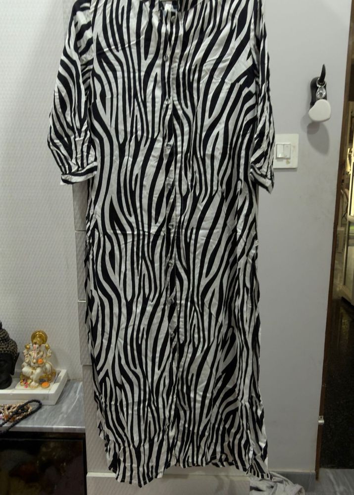 Stylish Zebra Print Maxi Dress