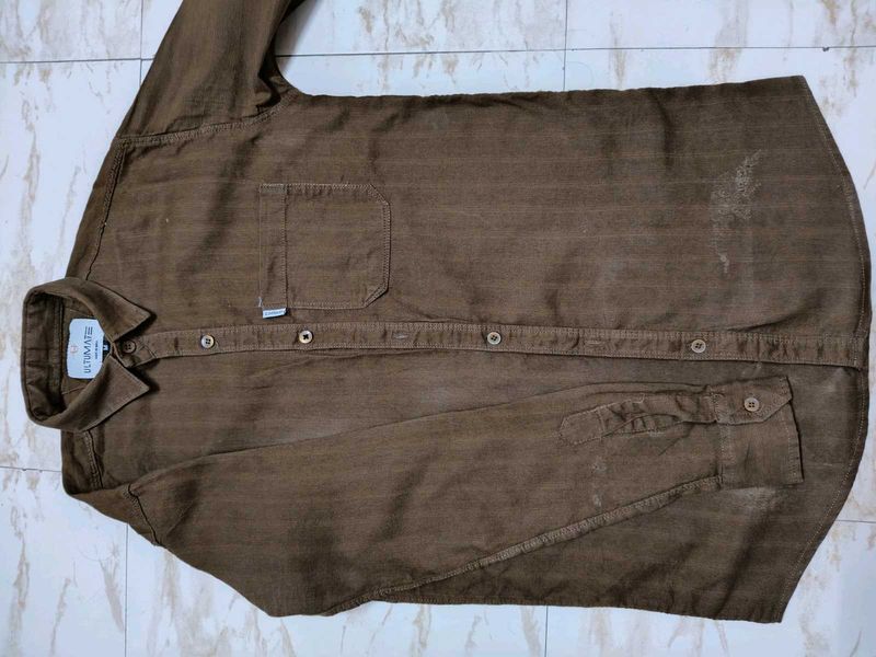 Brown Corduroy Long Sleeve Shirt