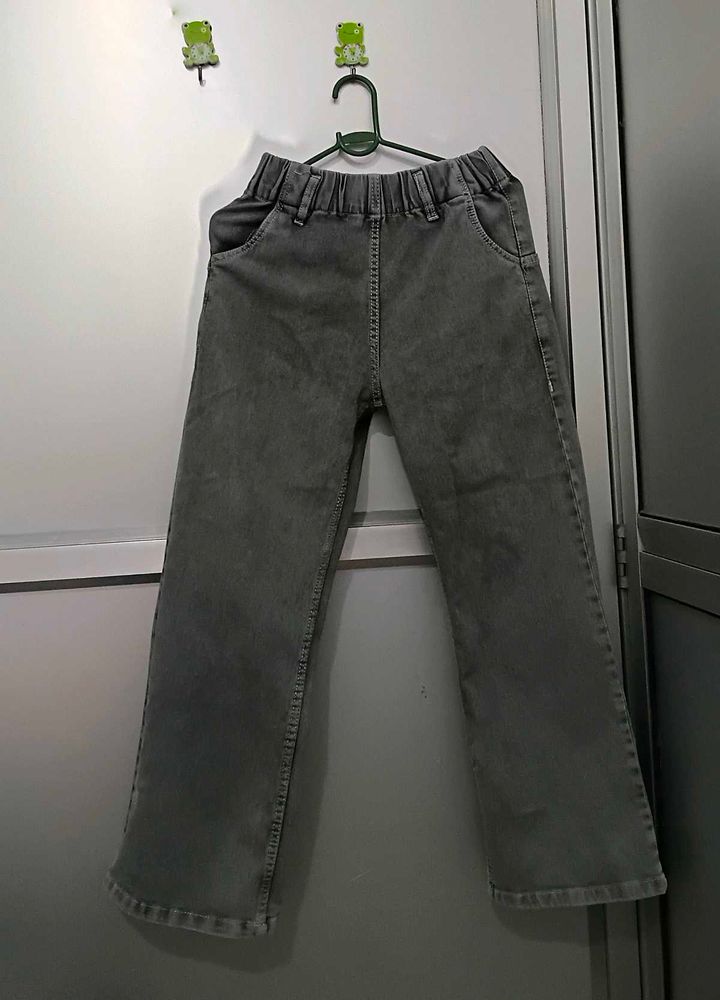 Grey Wash Wide Leg Jeans