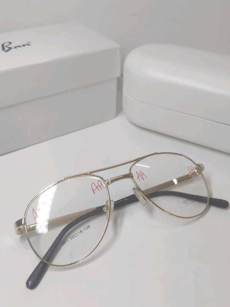 Aviator Eyeglasses with Gold Frame