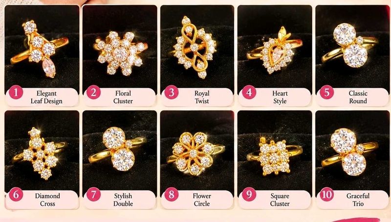 Elegant Gold Tone Statement Rings💃💃