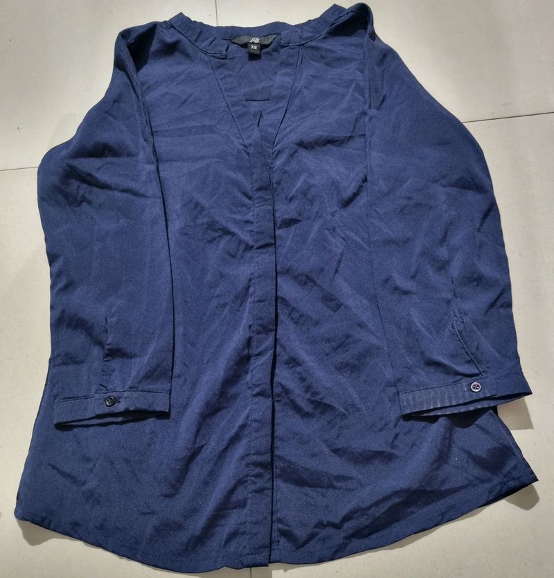 Trendy Navy Blue  Woman Shirt