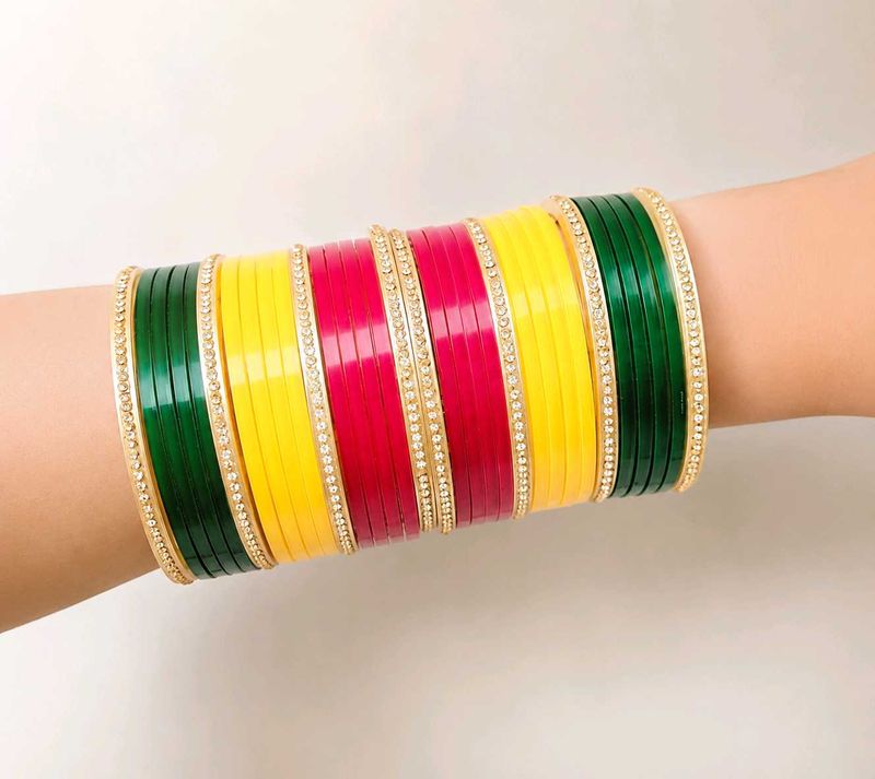 New Traditional Multicolor Plastic Bangles Set.