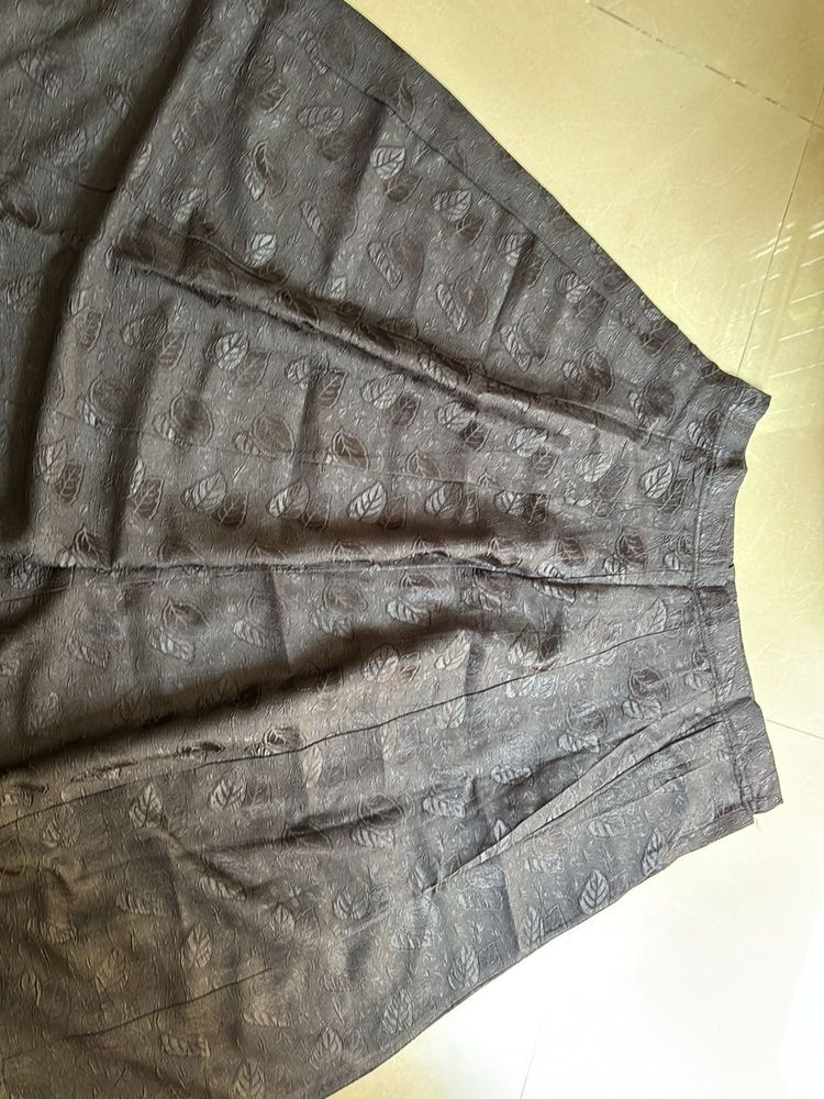 Stylish Leaf Print Ethnic Skirt