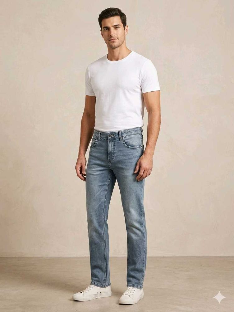 mens jeans blue and white