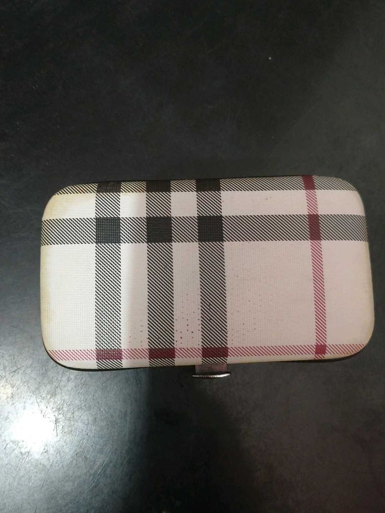 Designer Plaid Clutch