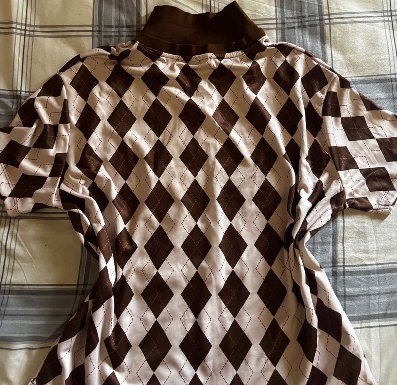 Brown Argyle Print T-Shirt (westside)