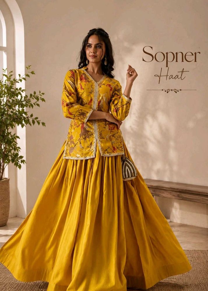 Vibrant Yellow Ethnic Lehenga Set
