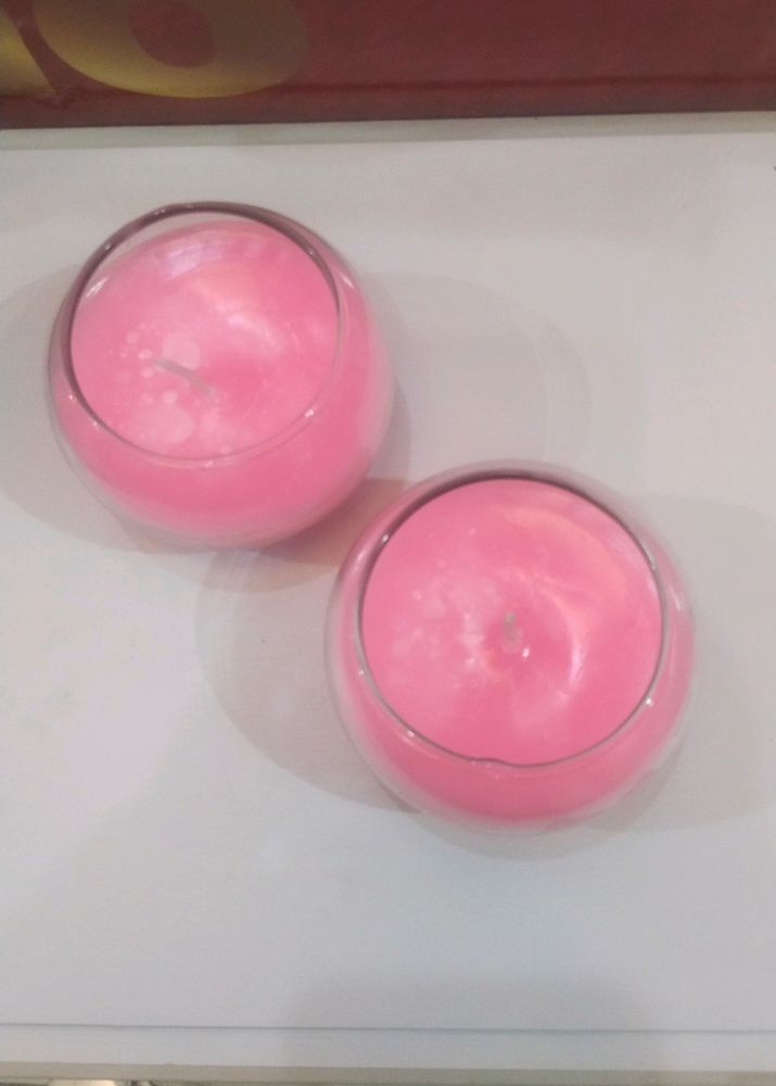 Beautiful Pink Scented Candles