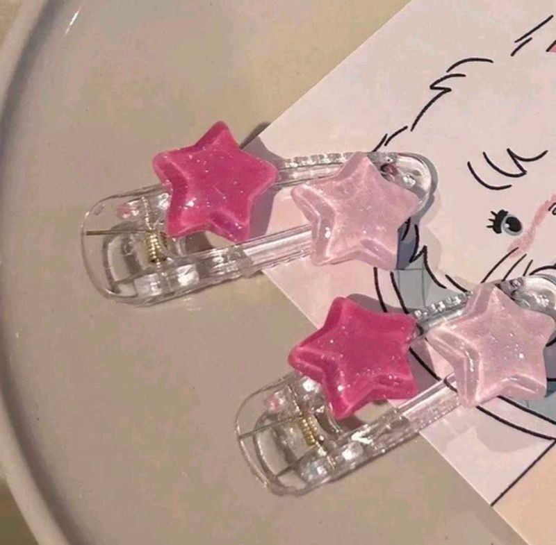 Sparkly Star Hair Clips Set