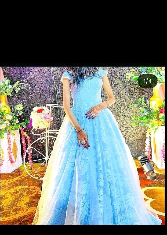 Beautiful Sky Blue Embellished Gown