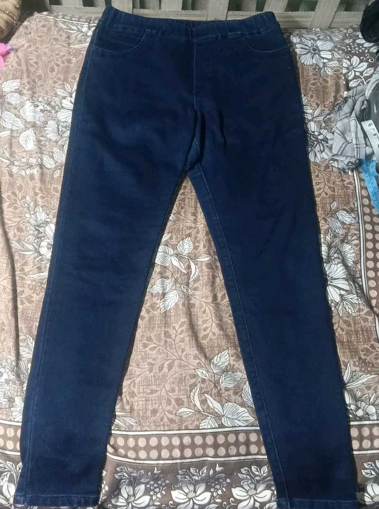 Dark Blue Jeggings | Elastic Waist | Stretchable |
