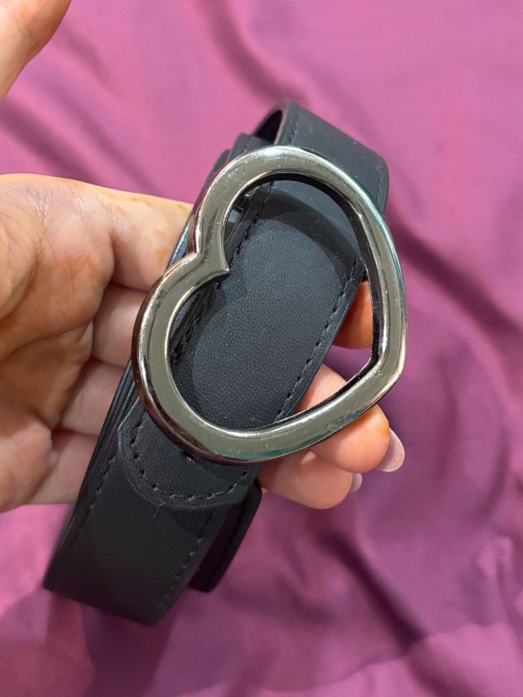 Heart Buckle pure leather Belt🩷🩷🩷
