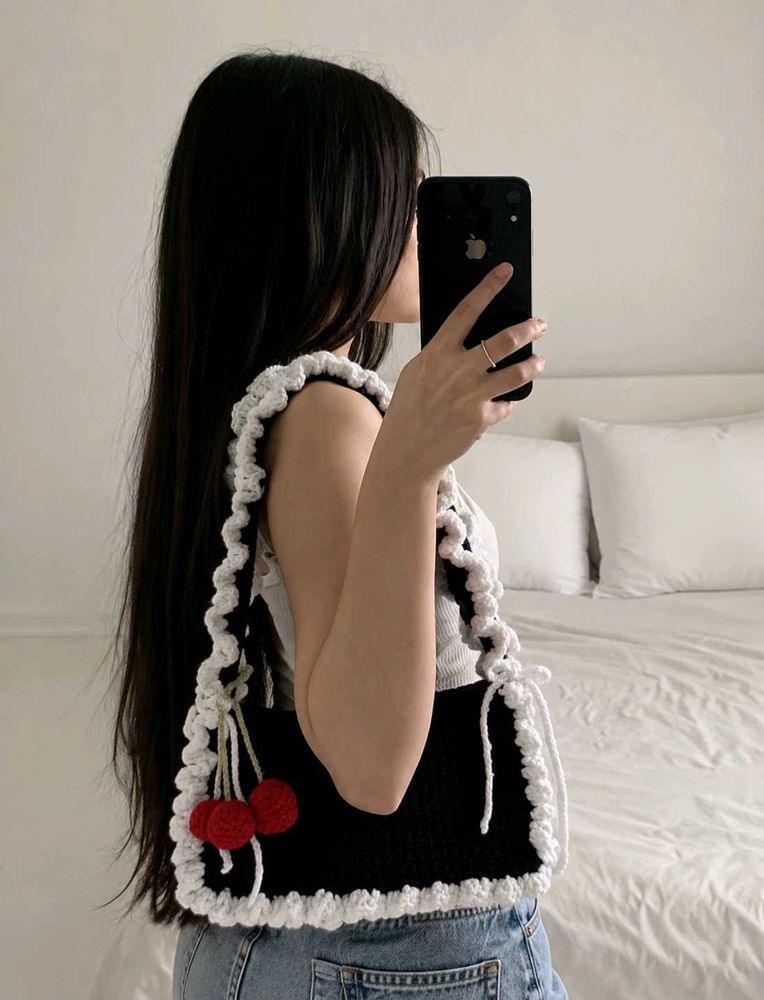 Crocheted Cherry Bag