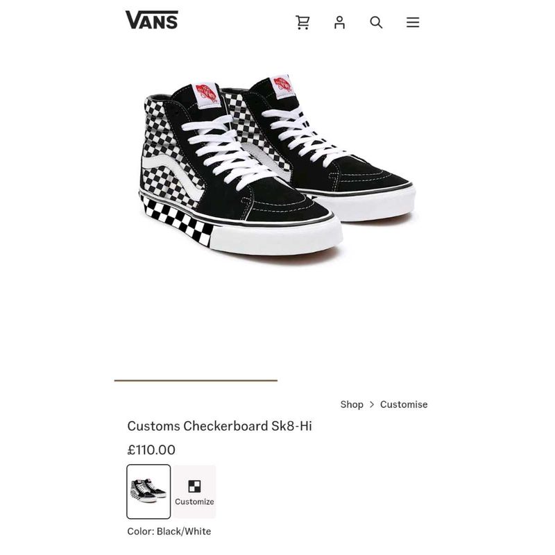 Vans Customs Checkerboard Sk8-Hi