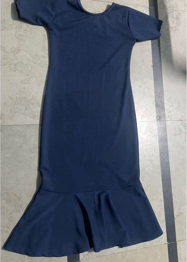 Navy Blue Midi Dress