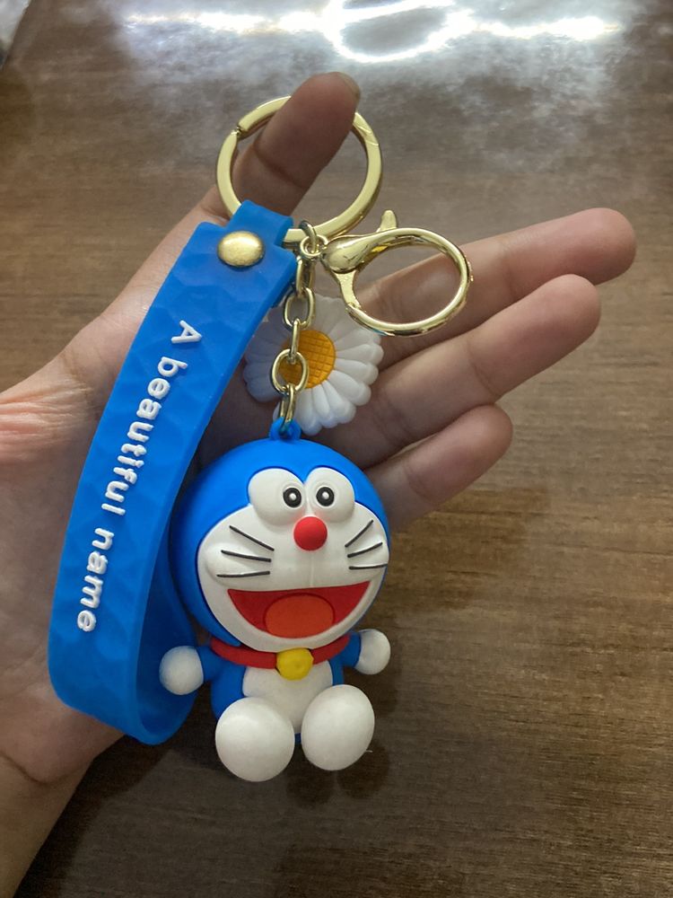 Cute Rubber Doraemon Key Chain