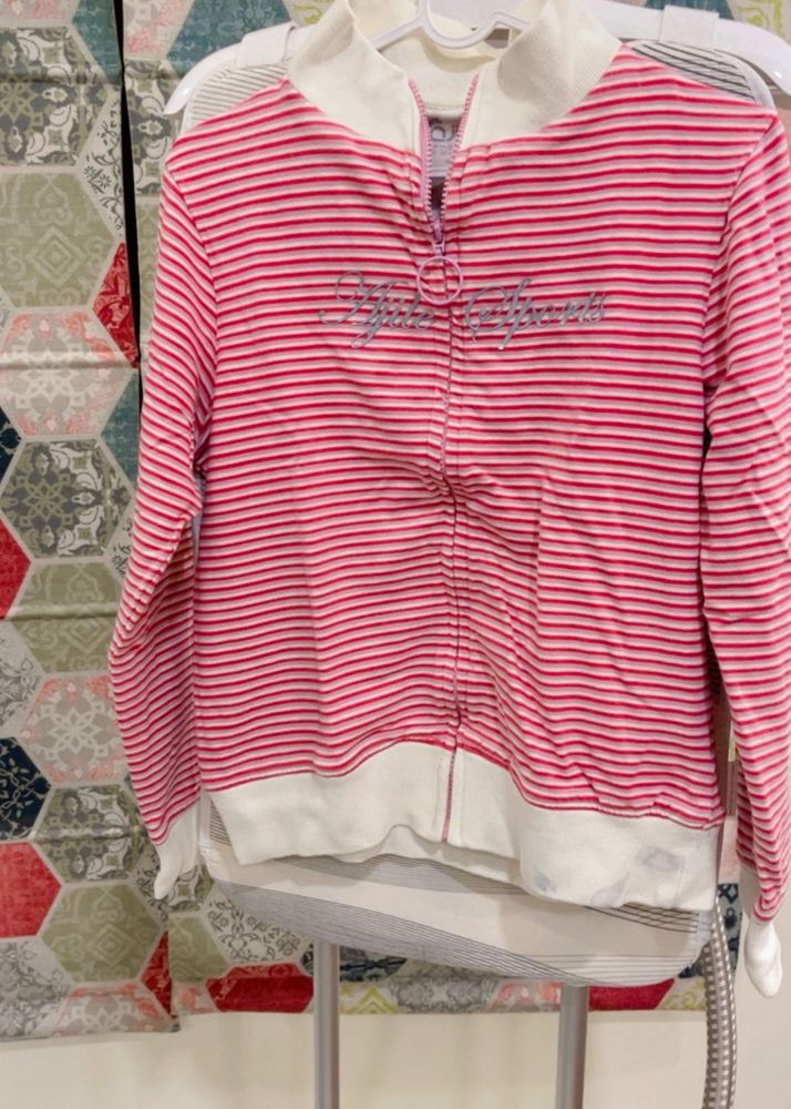 Striped Zip-Up Jacket size (M)