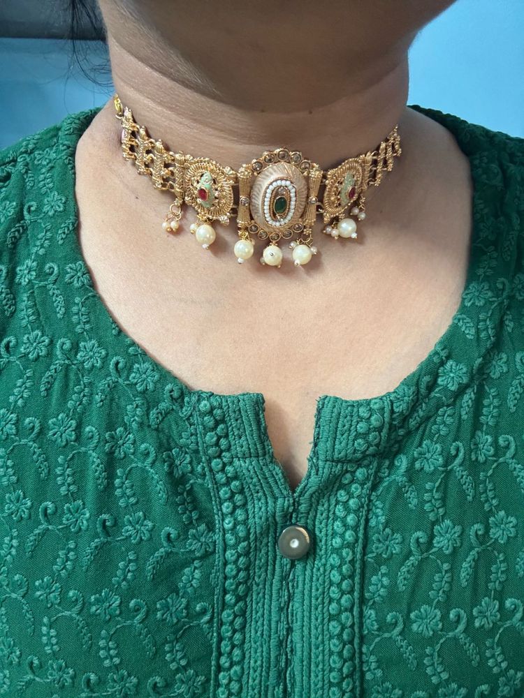 Exquisite Gold Plated Kundan Choker Necklace