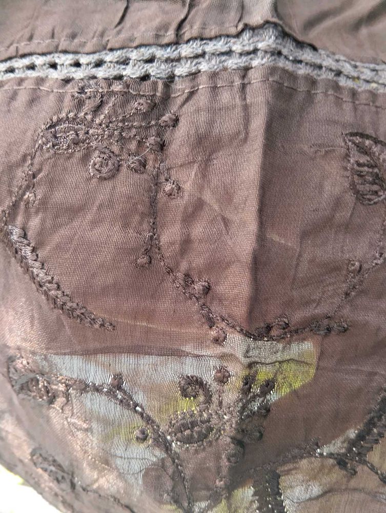 Embroidered Brown dupatta