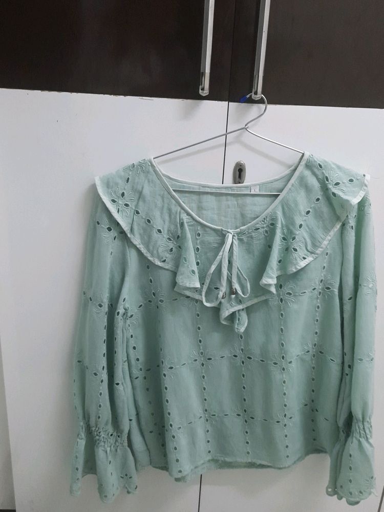 Pure Cotton Top With Cutwork/Chikankari Work