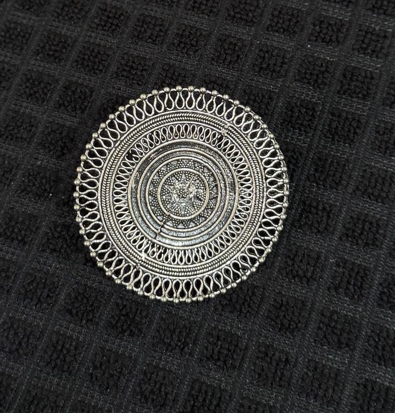 Large Oxidised Statement Ring Navratri