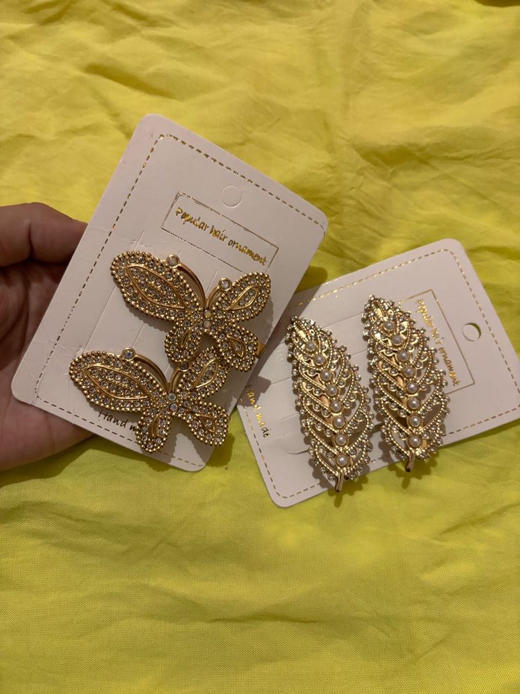 Chic Butterfly &amp; Feather Hair Clips