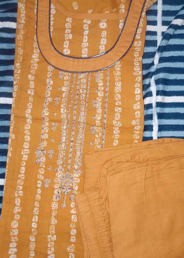 Elegant Mustard Kurta Set