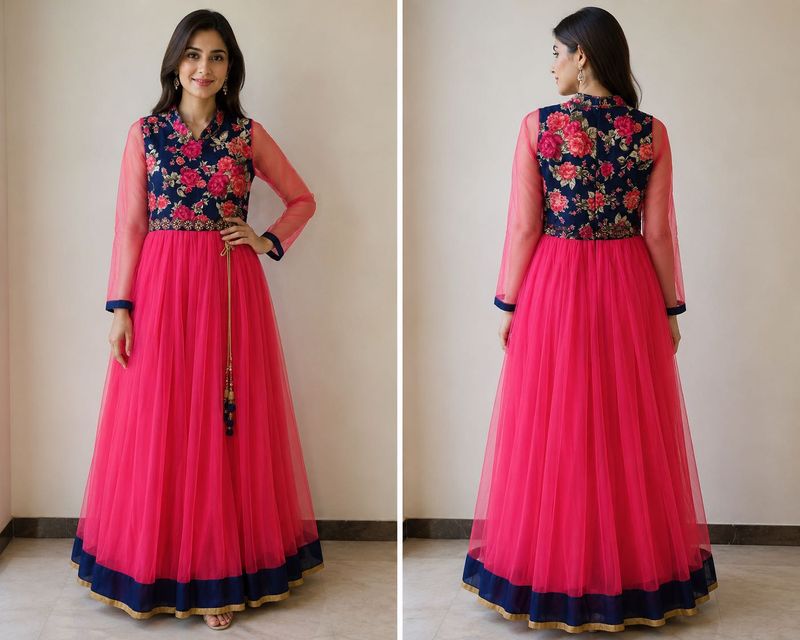 Elegant Floral Anarkali Gown