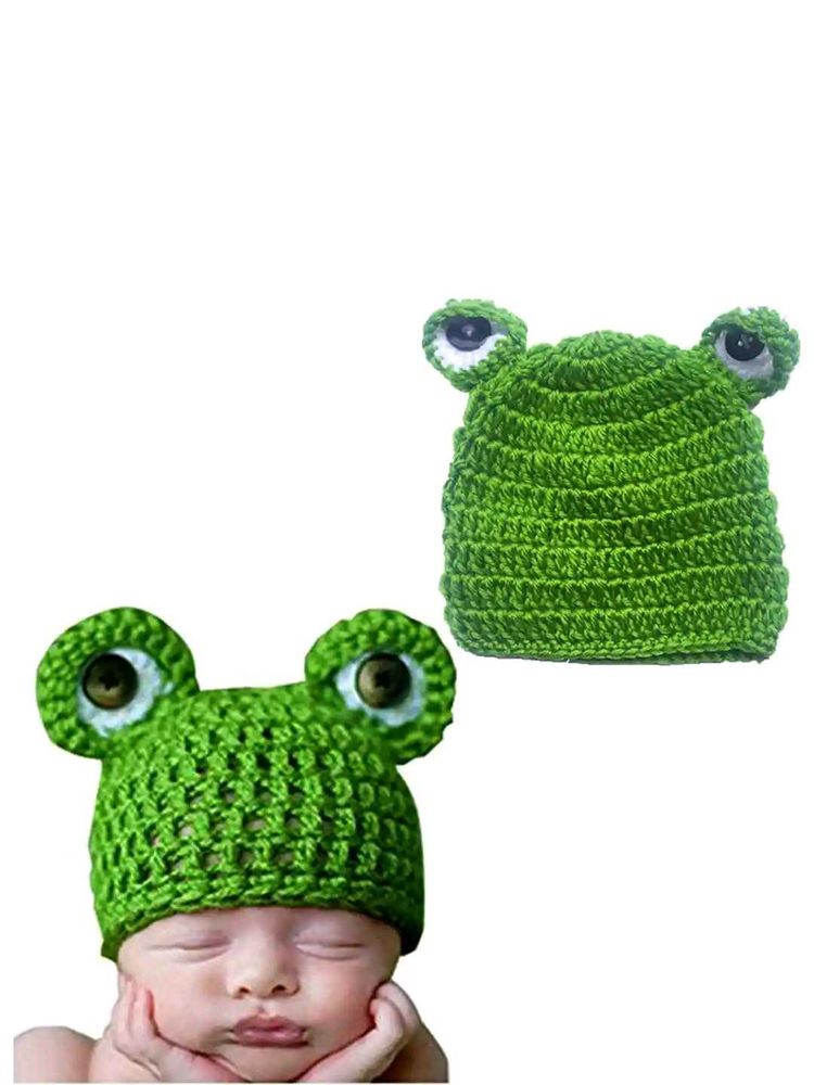 Cute Frog Crochet Baby Bannie Cap