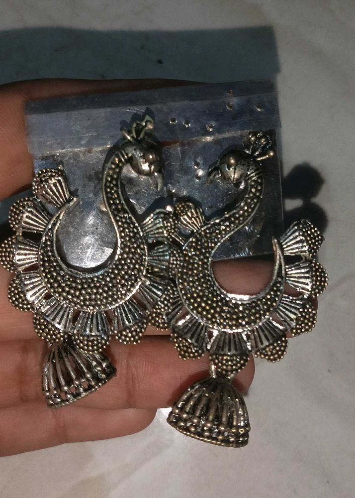 Peacock Jhumka Earrings