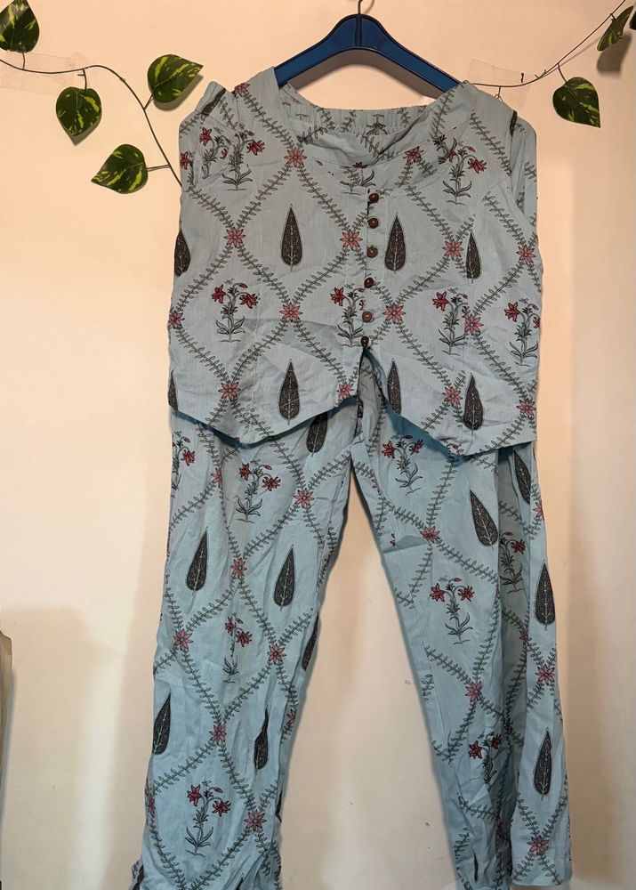 Light Blue Floral Co-ord Set