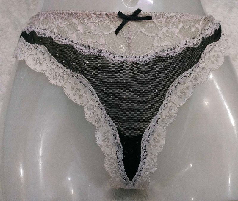 Elegant Lace Trim G-String Panty 🖤
