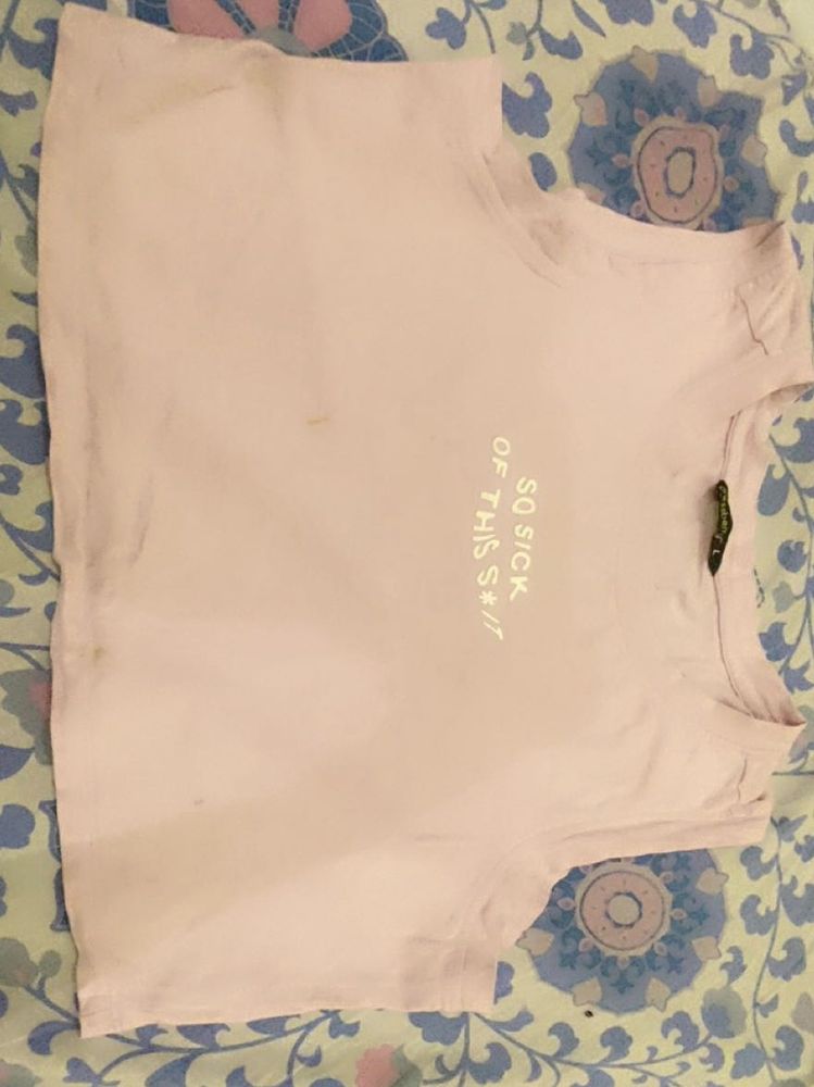 Pink Graphic Crop Top