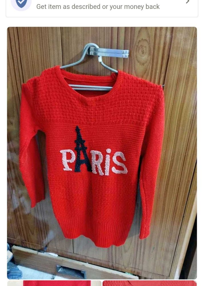 Red Paris Knit Sweater
