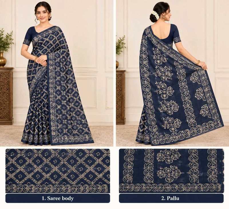 Sungudi double cross bathik sarees