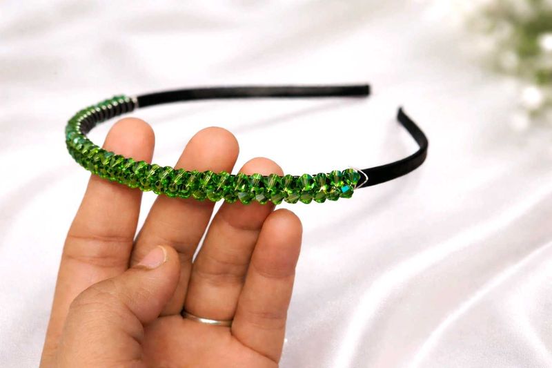 Green Beaded Headband