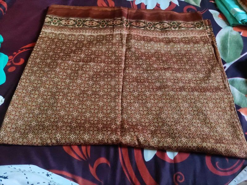 Brown Patterned Saree