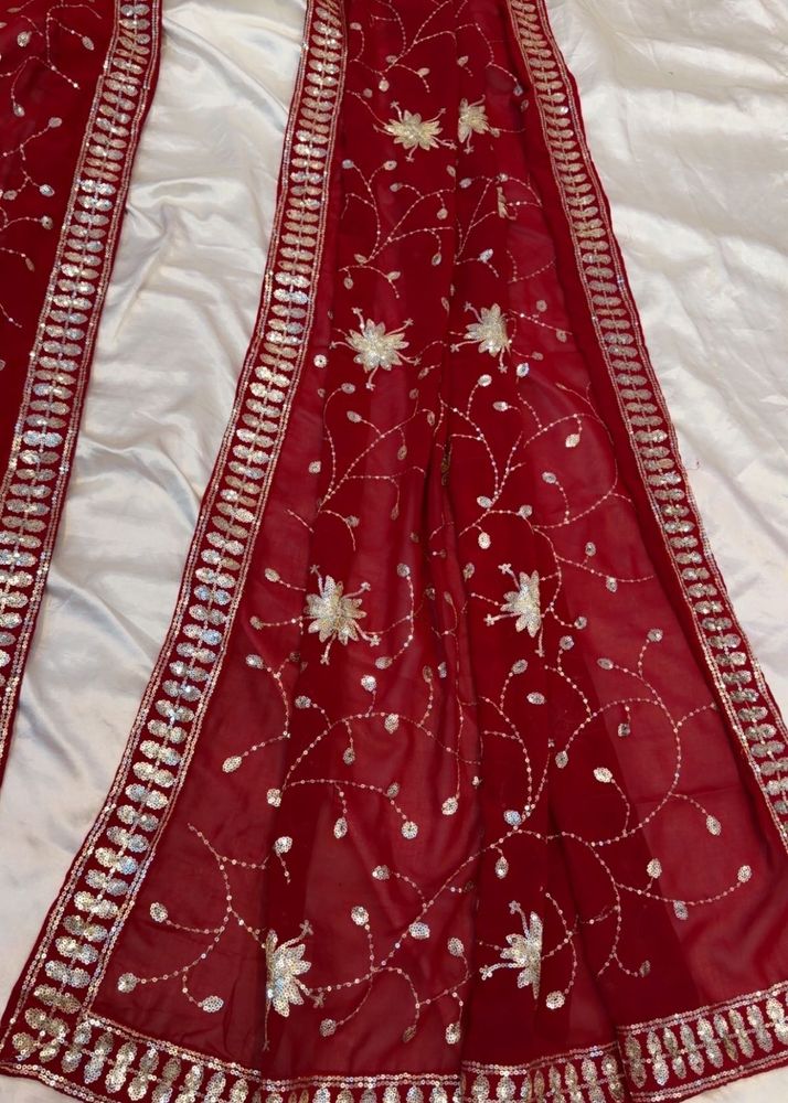 Beautiful Red Embroidered saree