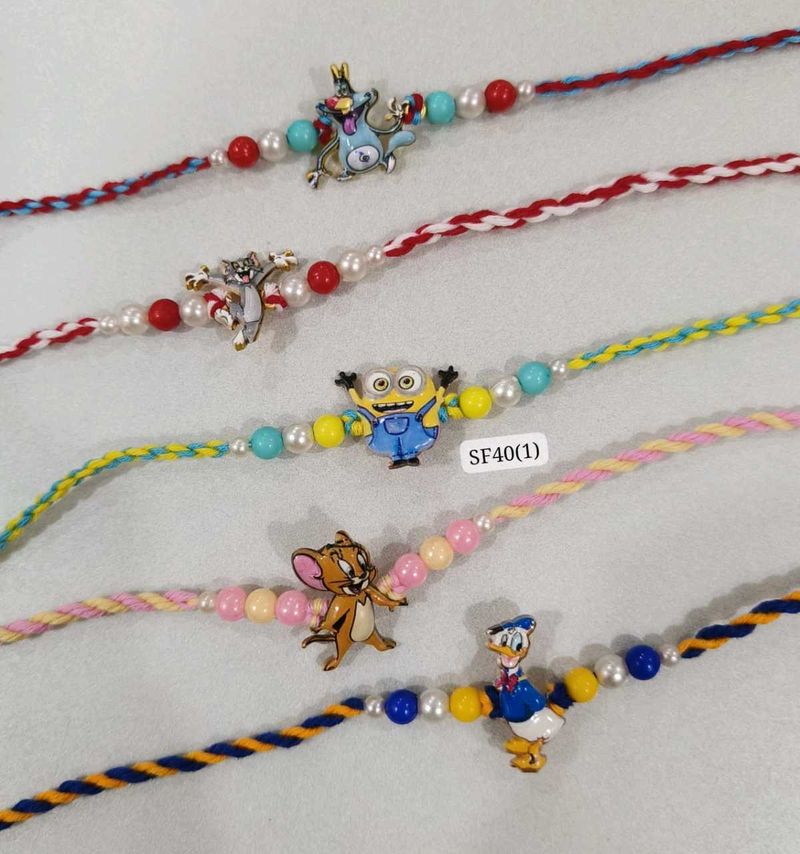 5 Cartoon Character Rakhi Set