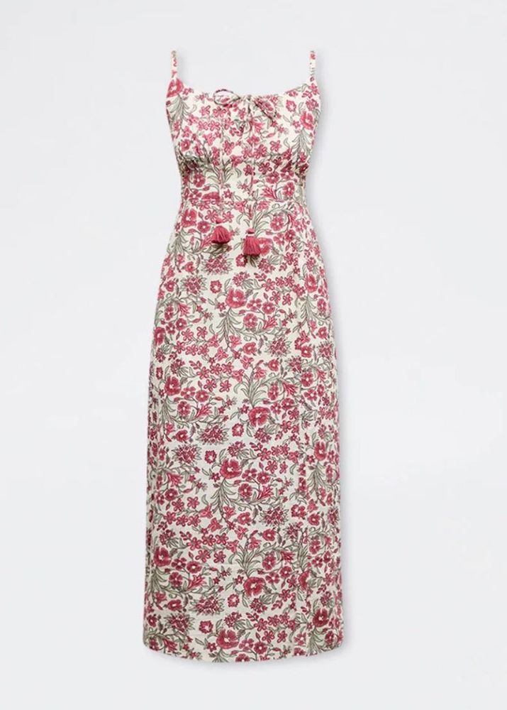 Westside Floral Print Maxi Dress with Tassels