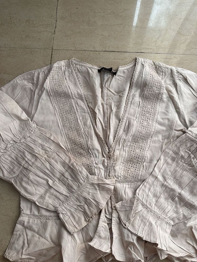 Boho Eyelet Lace Blouse