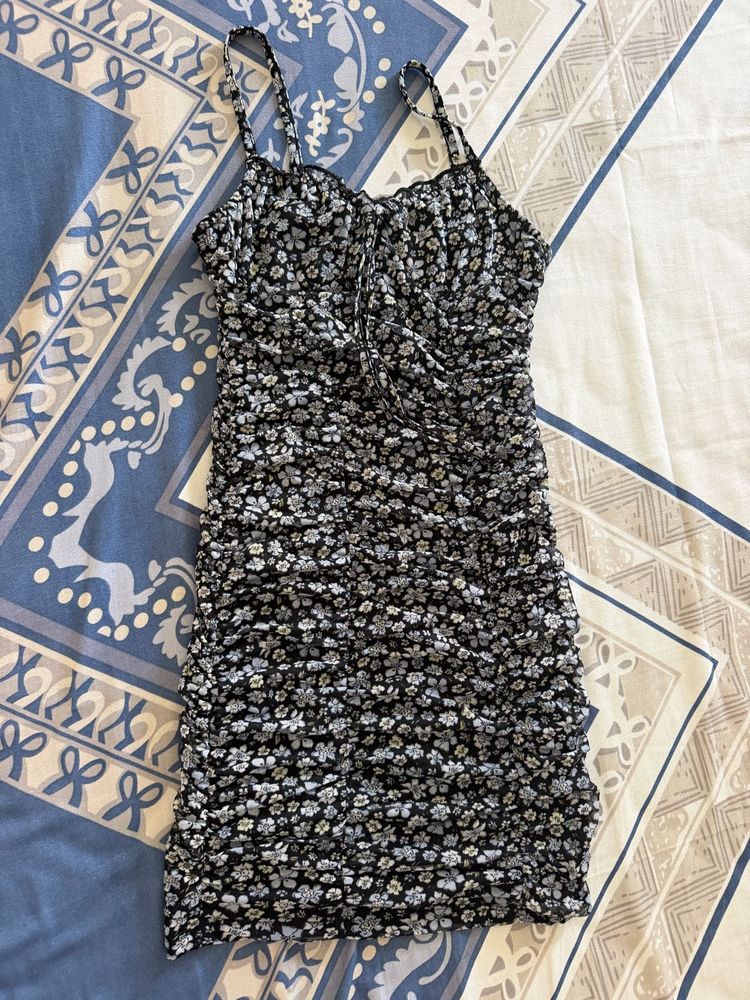 Floral Ruched Mini Dress